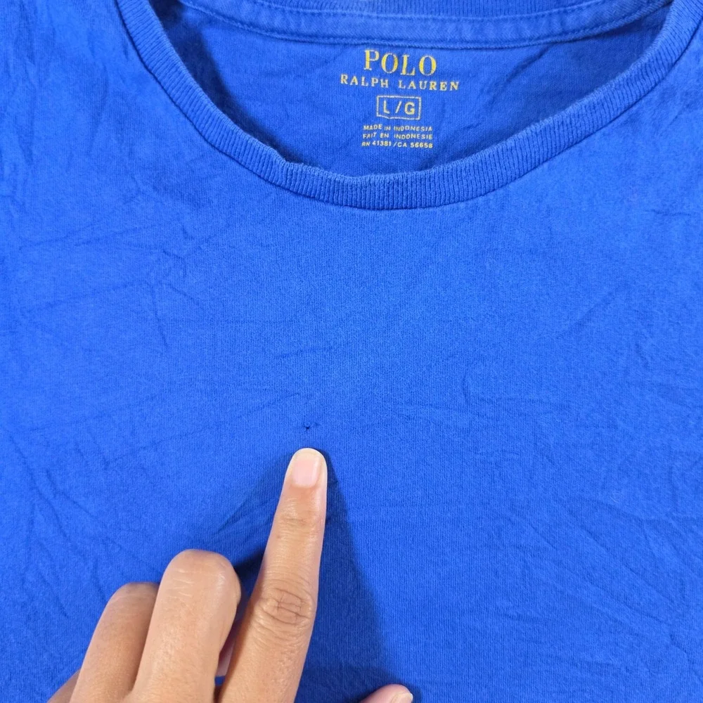 Polo Ralph Lauren T-Shirt Mens Large Blue Short Sleeve‎ Embroidered Pony Logo